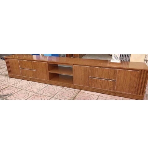 Kệ Trang Trí Bằng Gỗ Nhựa Dài Màu Nâu Sáng Sang Trọng - Lux-04